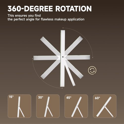 MINISO Vanity Mirror with Lights and Bluetooth Speaker, 10.6" x 13.8" LED Makeup Mirror, Light & Brightness Smart Sensor, Aluminum Alloy Metal White Frame, with 10X Magnifying Glass