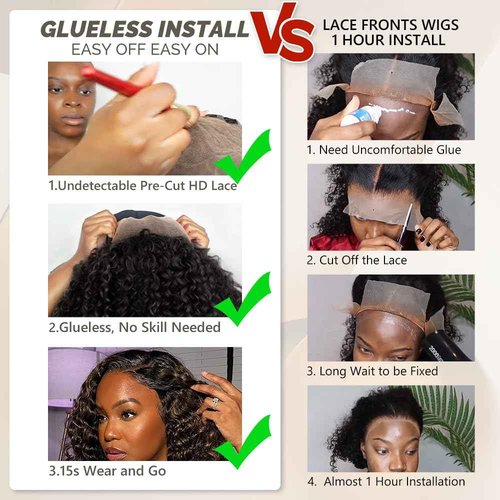 Smilegirl 1B/30 Bob Honey Brown Wig Human Hair Deep Wave 5x5 HD Lace Closure Wigs Human Hair Wear and Go Pre Cut Brown Highlight Wig Human Short Wigs for Black Women 14"