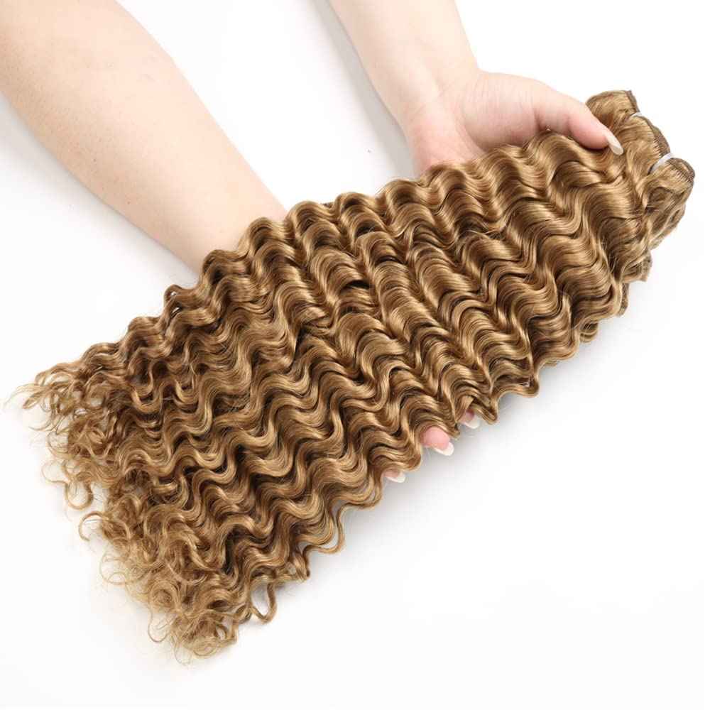 Honey Blonde Bundles Human Hair Color #27 Deep Wave Human Hair Bundles 26 26 26 Inch Brazilian Unprocessed Virgin Hair 3 Bundles Honey Blonde Deep Wave Bundles