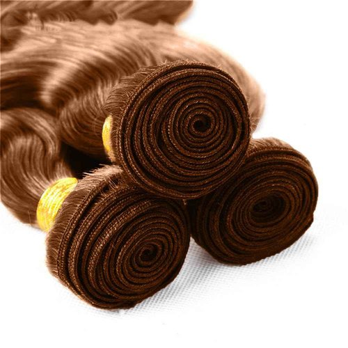 #30 Light Brown Bundles Human Hair Body Wave Bundles 26 28 30 Inch Brown Body Wave Bundle Human Hair Extensions Double Weft Unprocessed Brazilian Virgin Hair 3 Bundle 50 Grams Per Bundle
