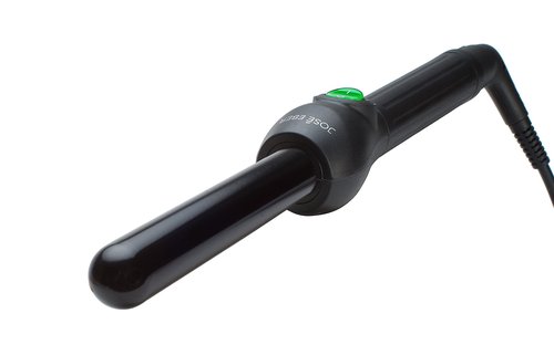 Jose Eber: Clipless Curling Iron 1" (25mm) - Black - Professional Tourmaline Ceramic Barrel, Wand Styling Tool, Ion Technology, Heat Resistant Glove