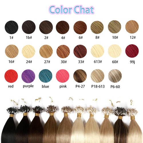 Saisifen Micro Loop Hair Extensions 33# Copper Brown Straight Human Hair Bulk (50 Strands,1g/Strands) Micro Link Human Hair Extension for Women 24 Inches (60cm)