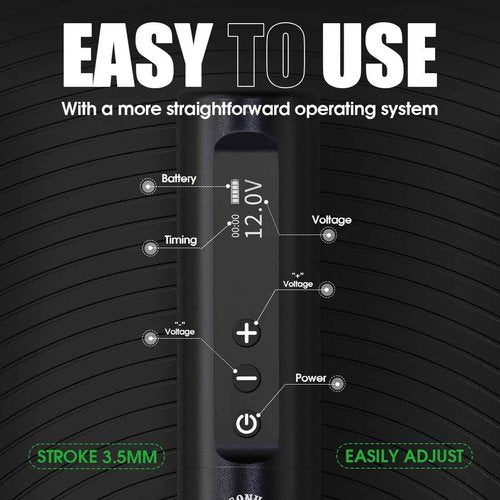 Dragonhawk Tattoo Gun Kit Cordless L1 Tattoo Pen Machine Pro Complete Tattoo Kit Black Inks Brushless Motor 3400mAh Battery Supply for Beginner