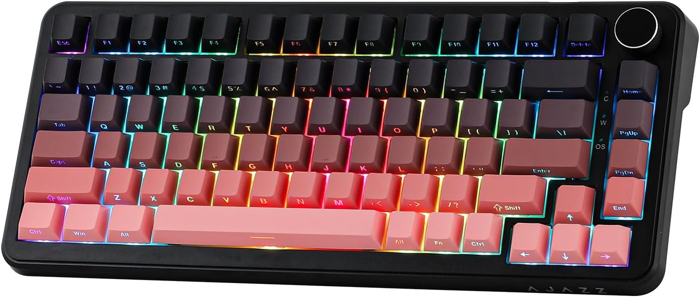 AJAZZ AK820 MAX HE Hall Effect Magnetic Gaming Keyboard, Adjustable Actuation, 8KHz Polling Rate, Wired Rapid Fast Keyboard, Creamy Gasket, RGB Backlight, NKRO for Win/Mac (Gradient Grey)