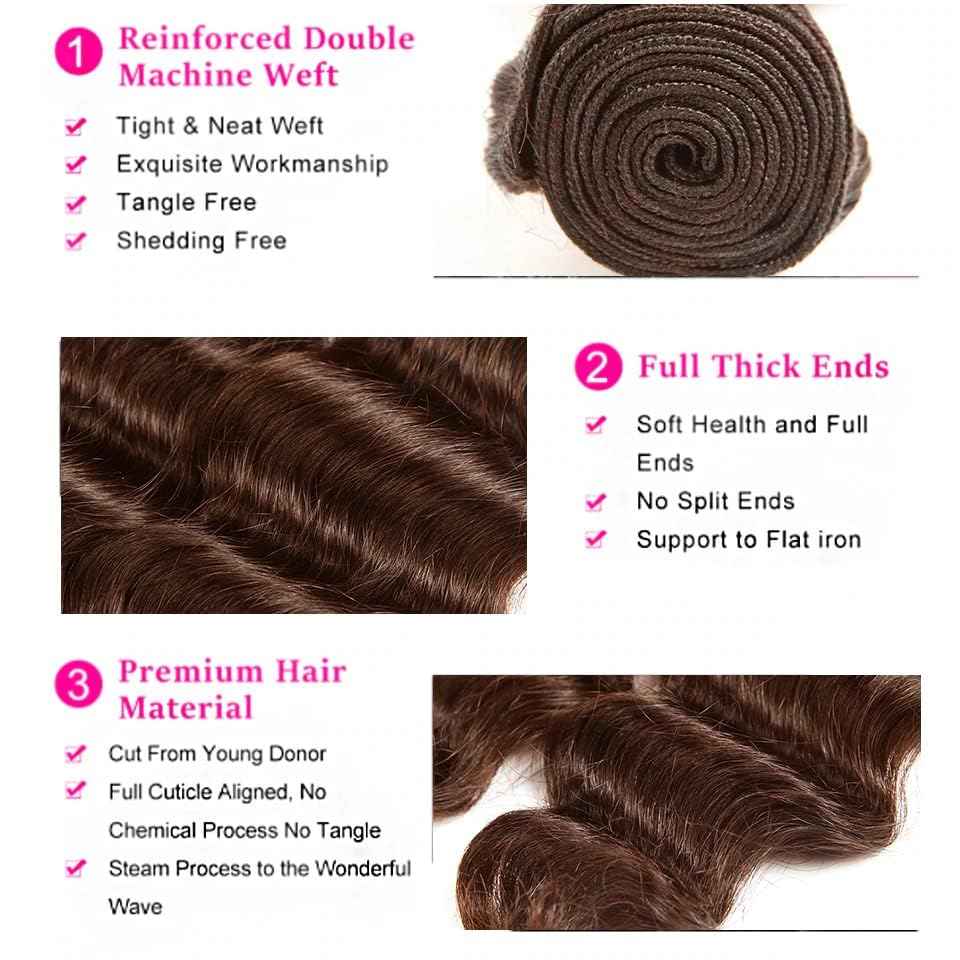 Giginger Bundles Human Hair 14 16 18 Inch Chocolate Brown Deep Wave Human Hair Bundles Deep Curly Unprocessed Quick Weave Soft Sewn In Hair Extensions for Black Women