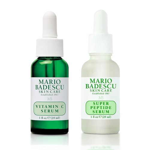 Mario Badescu Anti-Aging Face Serum Duo - Vitamin C & Super Peptide – Vitamin C, Peptides & Hyaluronic Acid Targets Fine Line & Wrinkle for Radiant, Smooth Skin (1 Fl Oz Each)