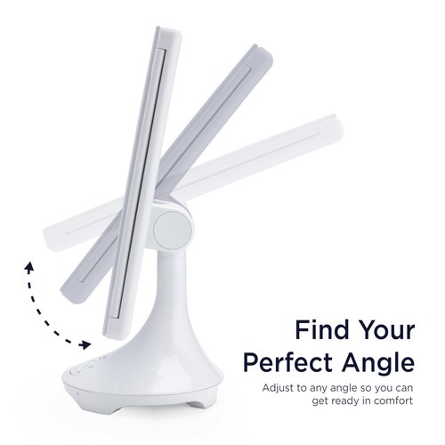 iHome Vanity Mirror with Lights and Wireless Speaker, Trifold Mirror with USB Charging (iCVBT40)