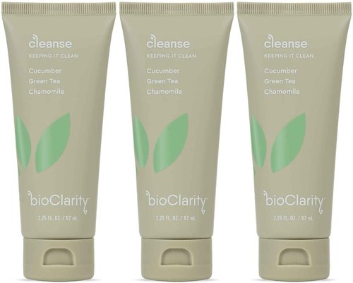 BioClarity Face Cleanser | 100% Vegan, Gentle Wash with Cucumber, Green Tea, and Chamomile, for Sensitive Oily Skin. Natural Ingredients (4 Fl Oz (Pack Of 3))