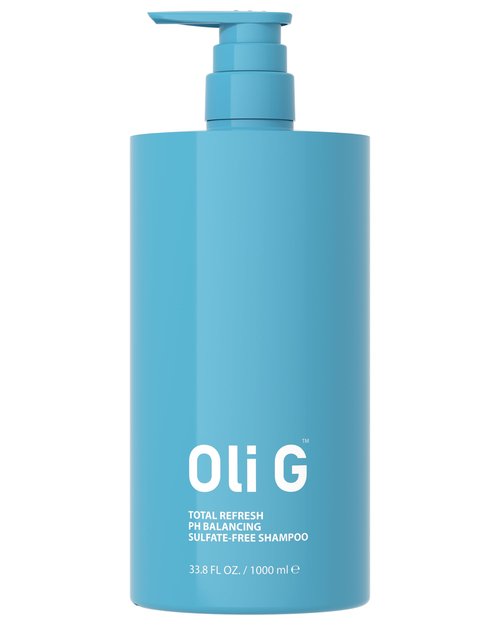 Oli G Total Refresh pH Balancing Shampoo – Lightweight Daily Cleanser for All Hair Types – With Marula Oil, Shea Butter & Quinoa Protein – Hydrating, Anti-Frizz Formula – 33.8 fl oz