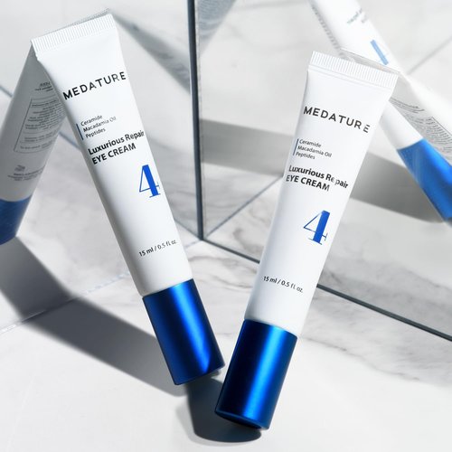 Medature Luxurious Repair Eye Cream 4 with Ceramide 3, Peptides, Macadamia Oil & Panthenol, Anti-Aging, Treats Fine Lines and Wrinkles, Sensitive Skin Safe