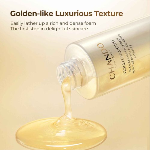 CHANDO HIMALAYA Gold Diamond Facial Cleanser - Reviving & Clarifying Daily Cleanser with Amino Acids for Hydration and a Luminous Complexion (200ml/6.76oz)