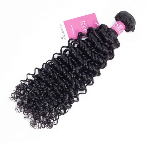 ISEE Water Wave Human Hair Bundles 20 Inch 100% Unprocessed Wet and Wavy Bundles Human Hair 10A Brazilian Curly Wave Natural Color