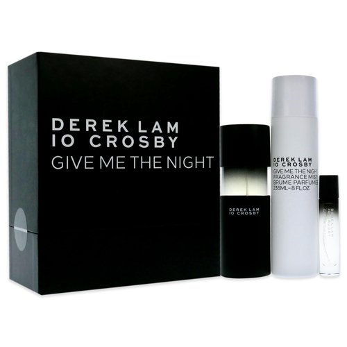 Derek Lam 10 Crosby - Give Me The Night - 3 Pc | Set - 3.4 Oz Eau De Parfum, 0.3 Oz Eau De Parfum, 8 Oz Fragrance Mist - Mysterious, Rich, Warm Scent For Women - Floral, Powder, Amber Perfume Spray