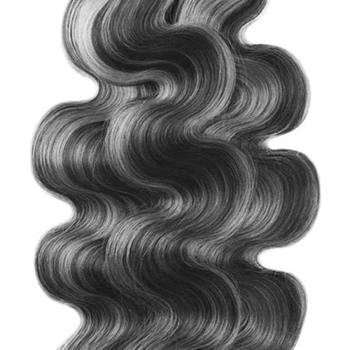 Fridnae Hair Highlight Bundle P1BGray Body Wave Human Hair Bundles 8A Grade Two Tone Black Mixed With Silver 3 Bundles 28 30 32 Inch Gray Body Wave Bundle
