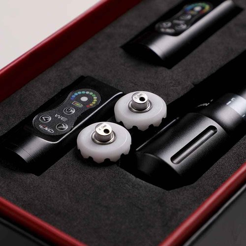 HAWINK Rotary Wireless Tattoo Machine Pen Kit Coreless Motor with 900mAh Two Battery 3 Boxes Cartridges 2 Stroke Cam CNC-M-WE-EN05CKIT