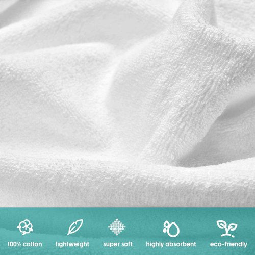 Buryeah 200 Pieces Wash Cloths Bulk Face Cloths Cotton Washcloths Set Hand Towels Absorbent for Bathroom Soft Cleaning Rags for Bath Body Spa Gym Kitchen Dish (12 x 12 Inches)