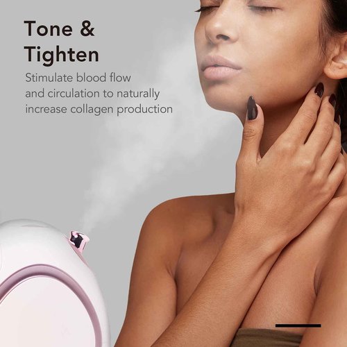 Fancii Nano Ionic Facial Steamer Hot & Cool with Aromatherapy and 6 Spa Settings – 30 Min Steam Time - Professional Home Face Sauna for Moisturizing & Pore Cleansing, Rivo