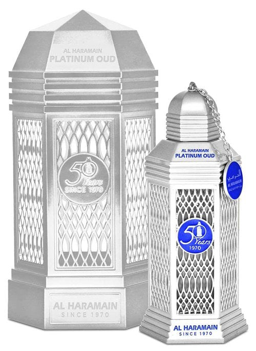 Al Haramain 50 Years Platinum Oud for Unisex Eau de Parfum Spray, 3.4 Ounce Limited Edition