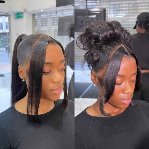 QTIKER 360 Transparent Lace Body Wave Wig Remy Human Hair Updo Pre Plucked Glueless Frontal Wigs Hair Extrenstion with Baby Hair (20inch, 360 Natural color)