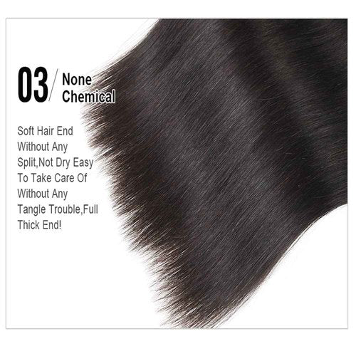 YISEA 12A Brazilian Virgin Straight Hair Bundles (16 18 20Inch,Natural Color) Straight Hair 3 Bundles 100% Unprocessed Virgin Hair Straight Weave Human Hair Bundles Natural Color Hair Extensions