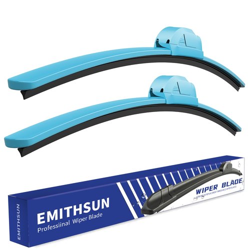 EMITHSUN OEM QUALITY 26" + 16" Premium All-Seasons Durable Stable And Quiet Blue Windshield Wiper Blades (Set of 2)