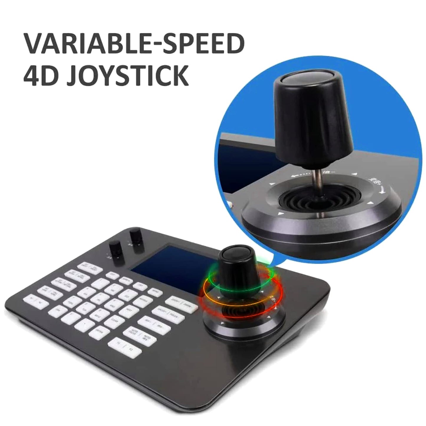 ADKIDO Ptz Camera Bundle, PTZ Controller with 30X Optical Camera with 3G-SDI,USB and 4D Joystick Controller with 5-inch LCD Screen for Live Streaming and Church