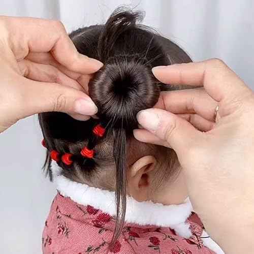 Hair Donut Set - 12 Pcs Crown Shapers for Short and Thin Hair, Kids Girls Women (Size S/ 2.3 Inch, Dark Brown)