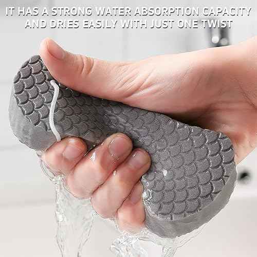 Magic Exfoliating Bath Sponge, Super Soft Exfoliating Bath Sponge£¬Skin Friendly & Reusable,Remover Dead Skin for All Skin Types,for Men Women (2PCS-Pink+Gray)