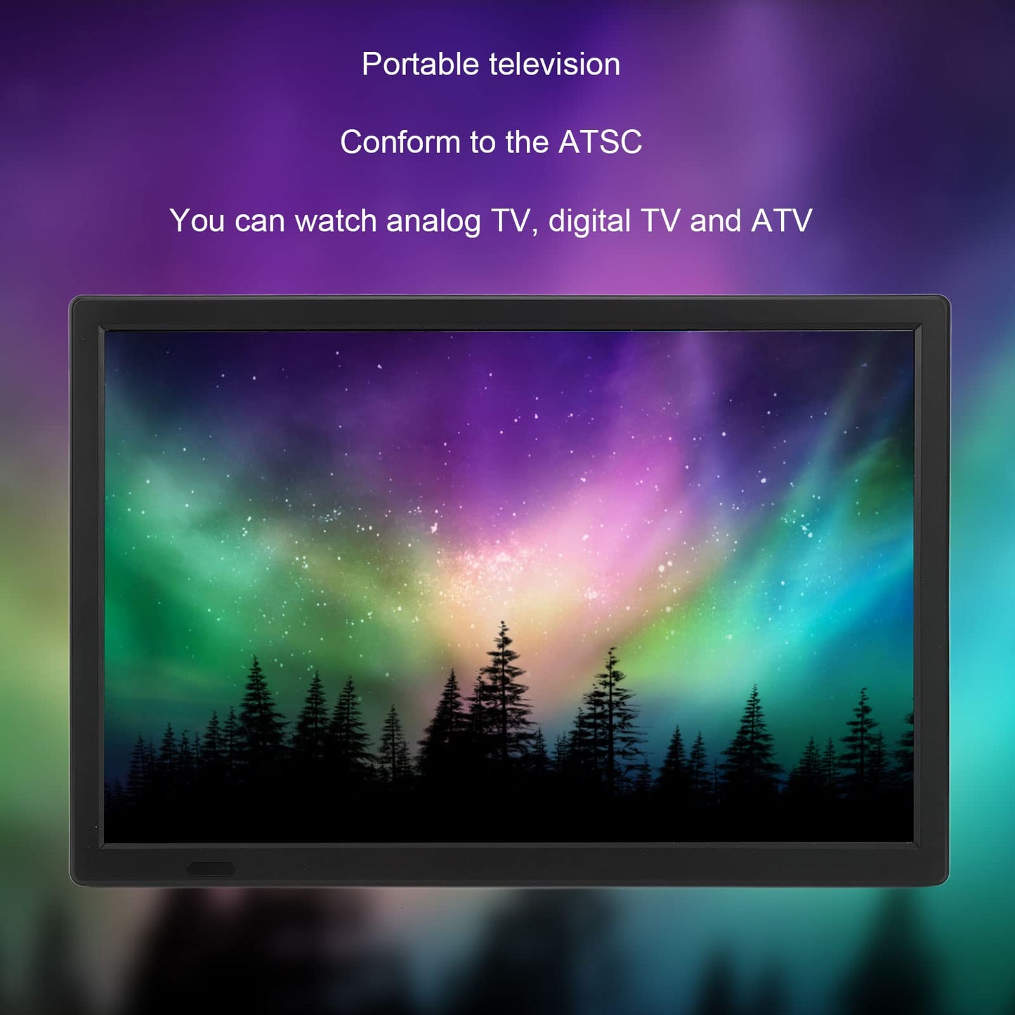 16" Digital Television,ATSC Portable TV 1280x800 LED Television Video Player,with 1800mAh Rechargeable Battery,Antenna, AV ,Headphone, HDMI,USB Interface