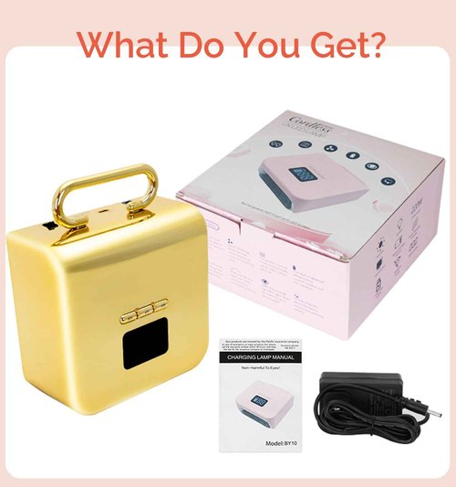 Cordless UV Nail Lamp 220W, Professional LED Nail Lamp with 48 Beads & Touch Display, Rechargeable UV Light for Gel Nails Built-in 3-Timer Modes & Auto Sensor, Fast Curing Nail Dryer (Plating Gold)