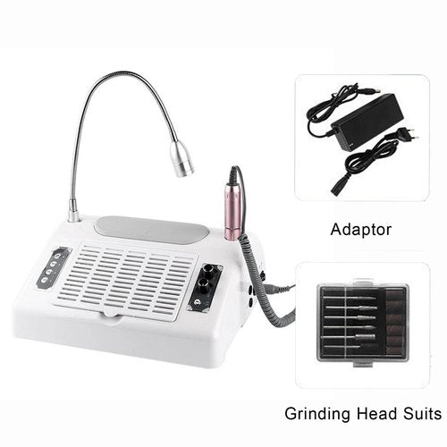 Manicure Machine, 5 in 1 Nail Drill Machine Pro Electric Mani Nail Lamp, Dryer, Vacuum Cleaner, Nail Dust Collector, Nail Drill, Nail File Mani Polisher, LED Nail Lamp