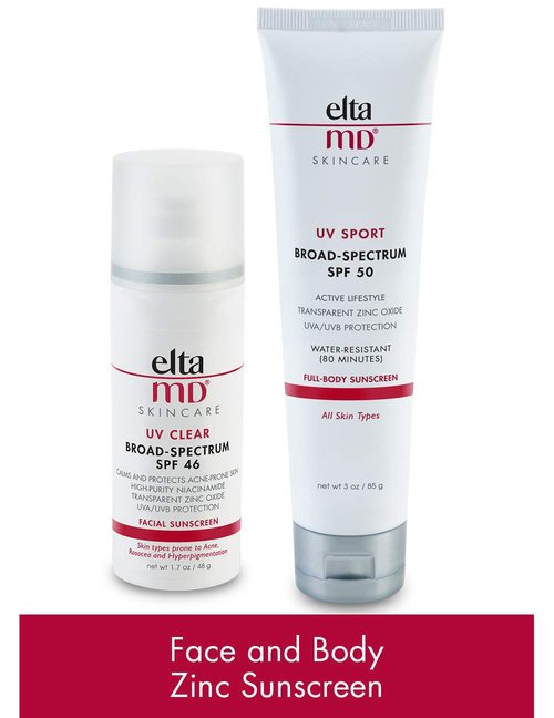 EltaMD Face and Body Zinc Oxide Sunscreen Set, Mineral-based formula, Dermatologist Recommended