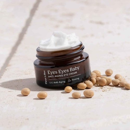 FLEUR & BEE Anti Aging Eye Cream | Clean, 100% Vegan & Cruelty Free | For Dark Circles, Puffiness and Wrinkles | All Skin Types | Eyes Eyes Baby 0.6 oz