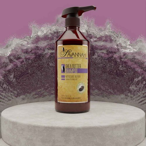 Savannah Hair Therapy Bundle: Shea Butter Shampoo 16.9 oz (500ml) + Conditioner 16.9 oz (500ml) + Leave-in-Cream 16.9 oz (500ml), for All Types of Hair, Natural Keratin Treatment