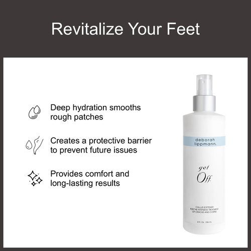 Deborah Lippmann Pro Size Foot Exfoliator Spray | Callus Softener for Dry Cracked Feet & Heels, Moisturizing Protective Barrier for Smooth Skin | 8 Fl. Oz.