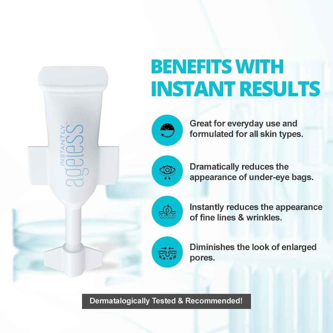 Instantly Ageless Facelift in A Box - Instant Eye Bag Remover Puffiness -1 Box of 25 Vials - Instant Under Eye Bags Remover - Wrinkle Tightener - Instant Wrinkle Remover for Face Instant Lift