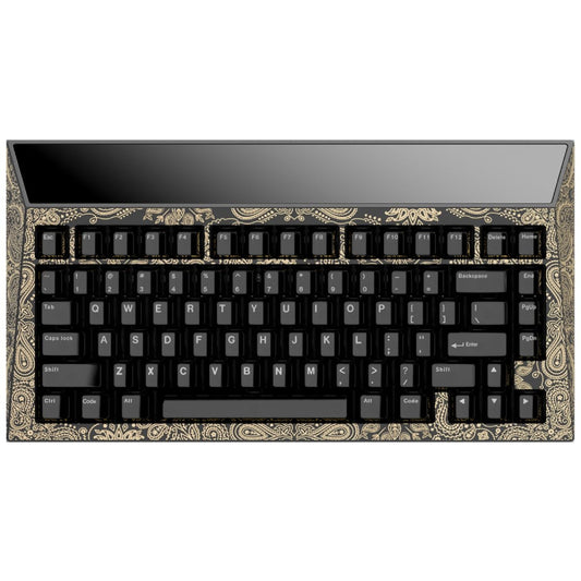 Angry miao Gold Paisley 75 Key Wireless Mechanical Gaming Keyboard, Electronic PC Computer Keyboards for Tri-Mode Connection, Leaf Spring Mount Custom Internals Hotswapable Switch Bundle
