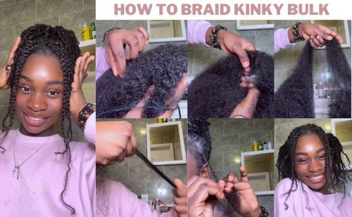 Style Icon 1 Bundle Afro Kinkys Bulk Human Hair (18", Natural Black) - Twist Braids - Curly Extensions - Dreadlocks - Loc Braiding Hair