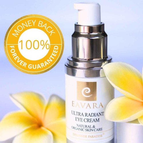 Eavara Organic Anti Aging Eye Cream for Dark Circles and Puffiness, Natural Under Eye Serum with Hyaluronic Acid, Jojoba Oil, Vitamin E, and Aloe Vera, Helps Reduce Fine Lines & Wrinkles (Pack of 2)