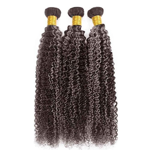 Fabimiya P4/GREY Human Hair Bundles 22 24 26 inch Jerry Curly Wave Human Hair Bundles Highlight Chocolate Grey Unprocessed Soft Sewn In Hair with Double Weft for Black Women
