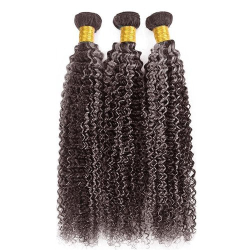 Fabimiya P4/GREY Human Hair Bundles 18 20 22 inch Jerry Curly Wave Human Hair Bundles Highlight Chocolate Grey Unprocessed Soft Sewn In Hair with Double Weft for Black Women