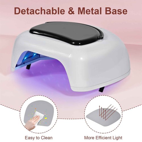 Ludysic Professional Rechargeable 96W UV LED Nail Lamp,Cordless Nail Dryer with 4 Timer Settings,Portable Design & Auto Sensor,Fast Curing Lamp for Salon & Home(White+Black)