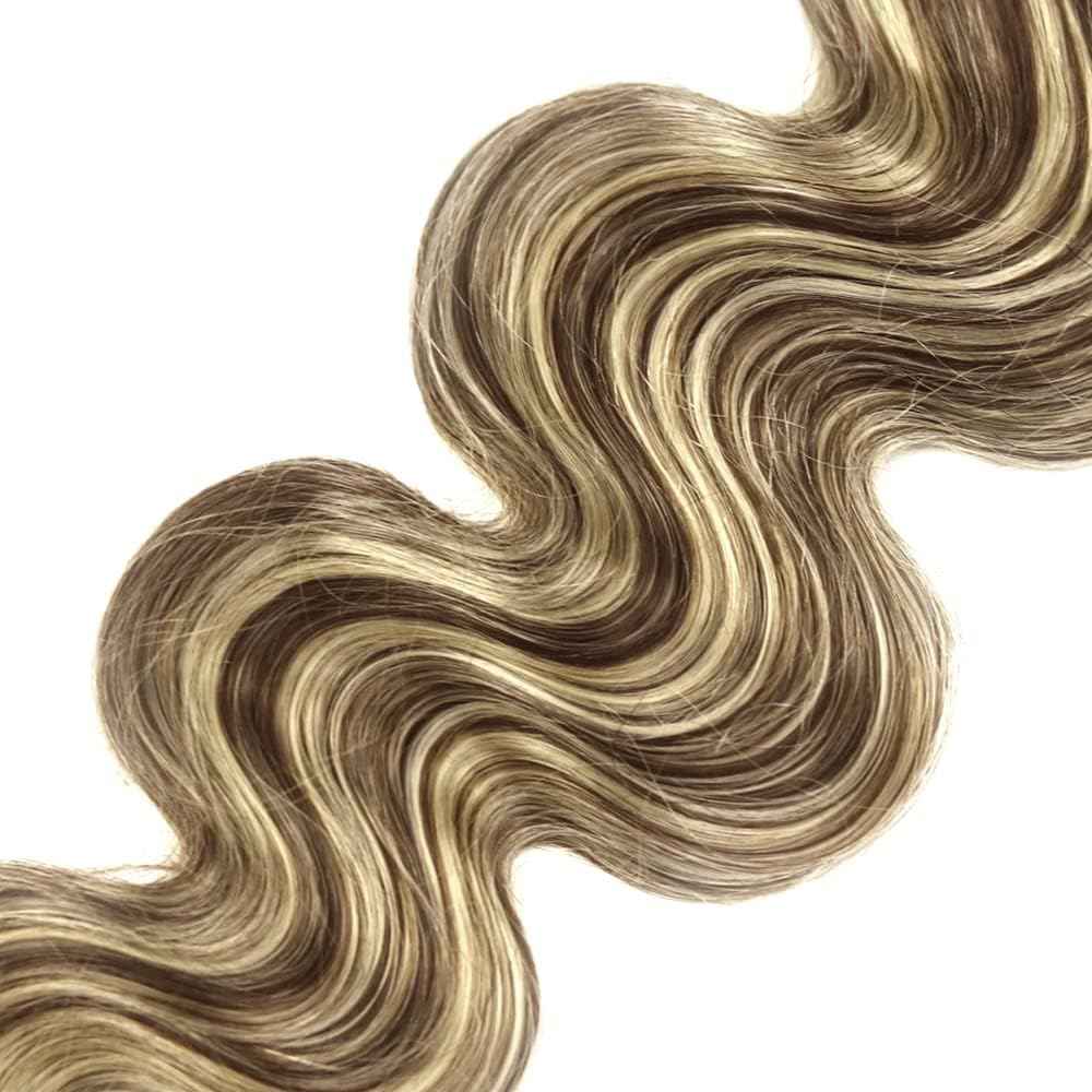 Giginger P4/613 Chocolate Brown Blonde Body Wave Human Hair Bundles 20 22 24 Inch Highlight Body Wave Bundles Weave Bundles Human Hair 4/613 Human Hair Bundles