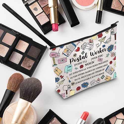 G2TUP Mail Carrier Thank You Gift Postal Worker Definition Makeup Bag Postal Worker Cosmetic Bag Mail Lady Post Office Gift (Postal Worker Definition MB)