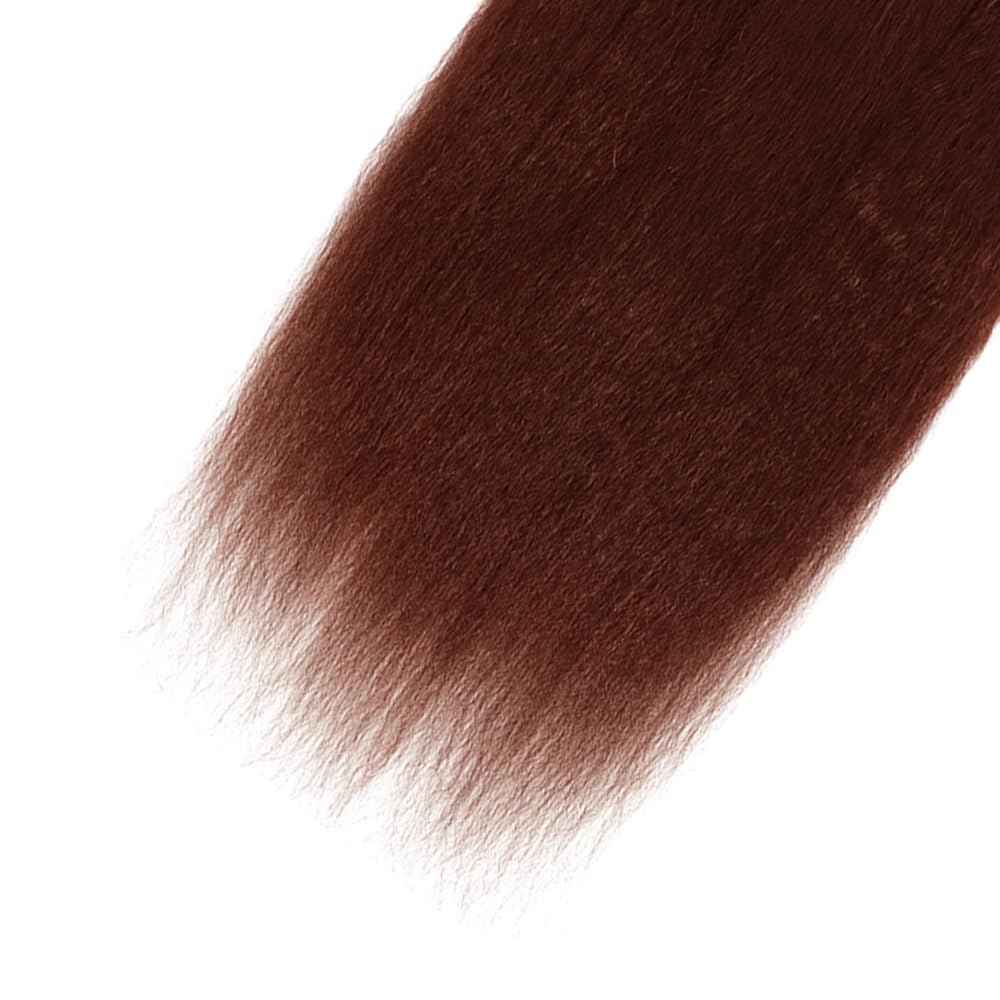 Giginger Brazilian Human Hair Bundles 26 28 30 Inch Brown Copper Red Yaki Wave Bundles Human Hair Unprocessed Virgin Quick Weave Hair for Black Women