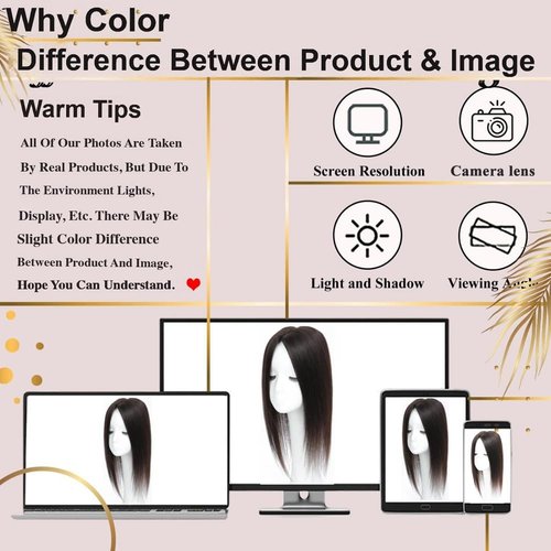 Uniferry Hair Toppers for Women Real Human Hair 12inch 13x14cm(5.1x5.5inch) Swiss Base 360°3D With Thinning Upgrade Middle Part Clip in Wispy Bnags (Natural Black,Side)