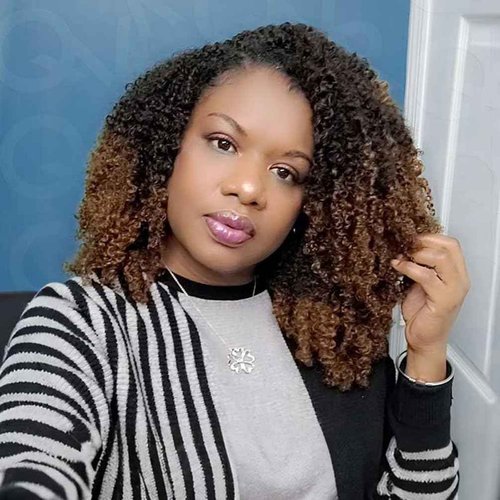 QVR Crochet Braiding Human Hair Bulk Pre Looped Afro Kinky V Bulk for Kinky Twist Ombre 20 inch 56 Gram Per Pack Two Tone Color Dark Brown and Auburn Brown T2/30