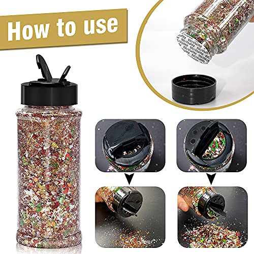 Christmas Nail Art Glitter,100g Cosmetic Craft Glitters for Nails, Face, Make Up, Body,Festival Decor(SD-01