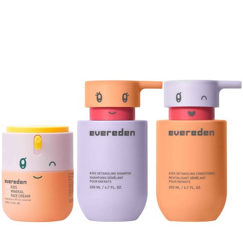 Evereden Happy Hair Kids Shampoo and Conditioner Set and Face Cream with SPF 20 | Non-Toxic Kids Face Moisturizer, Shampoo and Conditioner Set | Gentle and Clean Ingredients