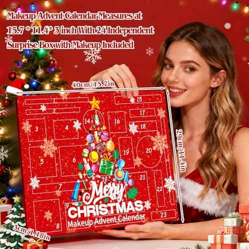 Makeup Advent Calendar 2025, Advent Beauty Calendar 24 Days Christmas Countdown Full Makeup Surprise Gift Kit for Women & Teen Girls